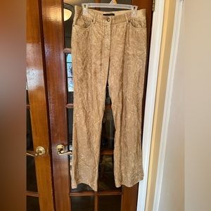 Elie Tahari Tan Velour Flare Pants
